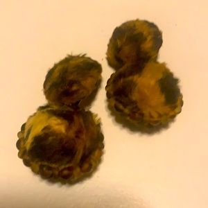 AUTHENTIC ERICKSON BEAMON LEOPARD FUR EARRINGS ROAR’